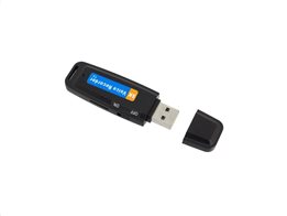 Επαναφορτιζόμενο Καταγραφικό Ήχου USB Flash 32GB σε μαύρο χρώμα, 9x7x3 cm
