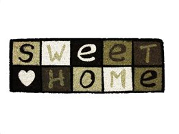 Πατάκι Χαλάκι εισόδου σε γκρι χρώμα με επιγραφή Sweet Home, 25x75cm