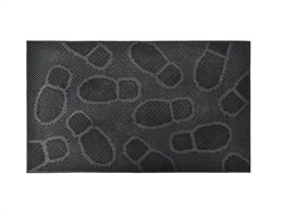 Πατάκι Χαλάκι εισόδου  με σχέδιο πατημασιές σε μαύρο χρώμα 45x75 cm, Picot
