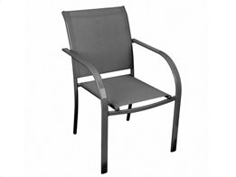 Καρέκλα Κήπου με μεταλλικό σκελετό σε σκούρο γκρι χρώμα, 65x57x87 cm