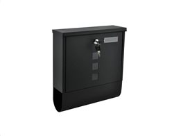 Malatec Γραμματοκιβώτιο από Ανοξείδωτο Ατσάλι με κλειδαριά και θέση για εφημερίδα σε μαύρο χρώμα