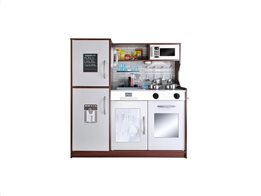 Aria Trade Ξύλινη Παιδική Κουζίνα & Πλυντήριο Πιάτων & Ψυγείο Παιχνίδι Μίμησης 80.5x80cm