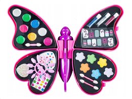 Παιδική παλέτα μακιγιάζ make up με σκιές και lip gloss σε σχήμα πεταλούδας, 34x27 cm, Make up kit