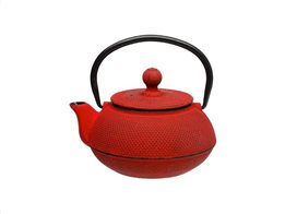 Εμαγιέ Τσαγιέρα από Μαντέμι 600ml με Φίλτρο Σε Κόκκινο Χρώμα, 16x13.5x11.5 cm, Teapot