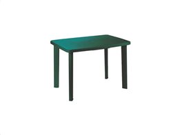 Τραπέζι πλαστικό βεράντας κήπου, σε πράσινο σκούρο χρώμα, 72.5x100x70cm