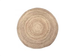 Στρογγυλό Χαλί Σαλονιού από Φυσική Γιούτα σε καφέ χρώμα μεγέθους 110 cm, Jute rug