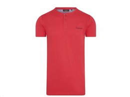 Pierre Cardin Ανδρικό μπλουζάκι T-Shirt με κοντό μανίκι και κουμπιά σε Κόκκινο χρώμα Medium