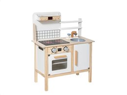 Ξύλινη Παιδική Κουζίνα με νεροχύτη και απορροφητήρα, Wooden kitchen, 59.5x29.5x75.5 cm