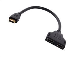 HDMI Splitter HUB, έξοδος της ίδιας εικόνας σε 2 οθόνες, με μήκος 30cm σε μαύρο χρώμα