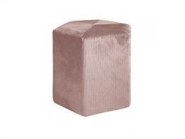 Aria Trade Πουφ Κάθισμα υφασμάτινο σκαμπό σε εξάγωνο σχήμα βελούδινο σε ροζ απαλό χρώμα 35x35x35 cm