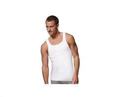 Σετ Ανδρικό Φανελάκι Αμάνικο με Τιράντα 3 τεμ σε λευκό χρώμα, A-shirt XLarge
