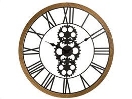 Αναλογικό Μεταλλικό Ρολόι Τοίχου διαμέτρου 70cm σε μαύρο χρώμα, Wall clock