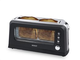 Sogo Αυτόματη Φρυγανιέρα 900W για 2 φέτες ψωμιού σε Μαύρο χρώμα, TOS-SS-5445
