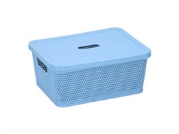 Πλαστικό Κουτί Αποθήκευσης γενικής χρήσης, με καπάκι, 24.7x19.2x10.4 cm Μπλε