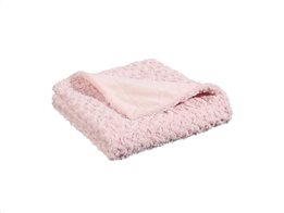 Κουβέρτα Fleece Ριχτάρι Καναπέ με γούνινη υφή σε ροζ χρώμα, 120x160 cm