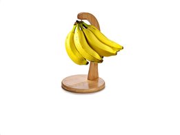Bamboο Ξύλινη Φρουτιέρα για μπανάνες με μεταλλικό γάντζο, 18x18x28.5 cm
