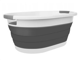 Πτυσσόμενο Καλάθι Απλύτων σε οβάλ σχήμα με λαβές, 38x53.5 cm, Foldable laundry basket