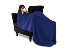 Κουβέρτα με Μανίκια Snug Rug Fleece σε μπλε χρώμα, 140x185 cm
