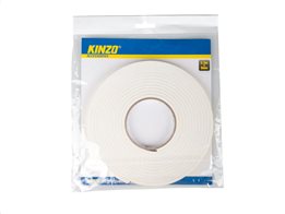 Kinzo, Ταινία διπλής όψης μήκους 5,5 μέτρα και πλάτους 9mm, σε λευκό χρώμα, Sealing self