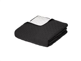 Διπλό Κουβερλί Μονόχρωμο Διπλής όψης σε Μαύρο χρώμα, 240x260 cm, Bed cover