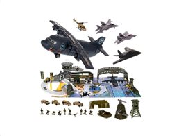 Παιχνίδι Στρατιωτική Βάση, Αεροδρόμιο με αεροπλάνα, οχήματα και διάφορές φιγούρες, 82x56x25.5 cm