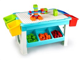 Eddy Toys Παιδικό Τραπέζι Παιχνιδιών Κατασκευής Τουβλάκια 69 τεμαχίων από Πλαστικό, 26676