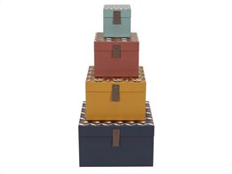 Σετ Χάρτινα Κουτιά Αποθήκευσης 4 τεμ σε διάφορα χρώματα, Vintage Storage Boxes