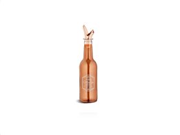Hane Γυάλινο Μπουκάλι Λαδιού Ξυδιού σε μοντέρνο Ροζ Χρυσό χρώμα Χωρητικότητας 330 ml, HN-2104