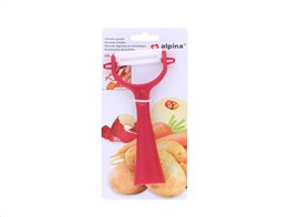 Alpina Αποφλοιωτής Φρούτων και Λαχανικών με Κεραμική Λεπίδα σε 4 χρώματα, Peeler 7004 Κόκκινο
