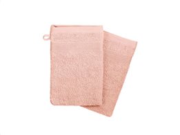 Σετ 2 τεμαχίων Γάντι Μπάνιου από βαμβάκι σε χρώμα Ροζ 15x21x2 cm, Spa Wellness