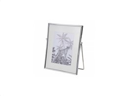 Mεταλλική Παραλληλόγραμμη Κορνίζα με Ασπρόμαυρη Γκραβούρα σε Ασημί χρώμα, 25x22x1 cm