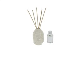 Αρωματικό Χώρου Κεραμικό Δοχείο Βούδας Χωρητικότητας 100 ml με Sticks, 10x9.6x33.3 cm Λευκό