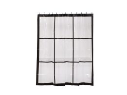 Κουρτίνα μπάνιου διάφανη με σχέδιο παράθυρο σε μαύρο χρώμα, 180x180 cm