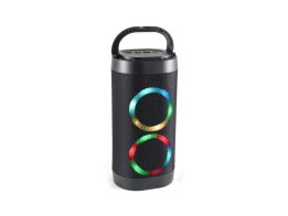 Φορητό ασύρματο ηχείο Bluetooth 20W, με led φωτισμό σε μαύρο χρώμα, 20x9.4x6.9 cm