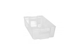Πλαστικό κουτί αποθήκευσης με λαβή σε διάφανο χρώμα, 37x21x10 cm, Storage boxes