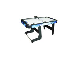 Ξύλινο επιδαπέδιο τραπέζι χόκει αέρος, πτυσσόμενο σε μπλε χρώμα, 152x74x80 cm, Air hockey