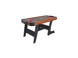 Ξύλινο επιδαπέδιο τραπέζι χόκει αέρος, πτυσσόμενο σε καφέ χρώμα, 152x74x80 cm, Air hockey