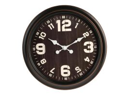 Ρολόι Τοίχου με διαμέτρο 40.5 cm από πλαστικό σε Vintage γραμμή, 40.5x40.5x2 cm Σκούρο Καφέ