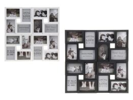 Πολυκορνίζα Κορνίζα Τοίχου για 16 φωτογραφίες, πλαστικό, σε 2 χρώματα, 56.5x56.5x2.6 cm Μαύρο