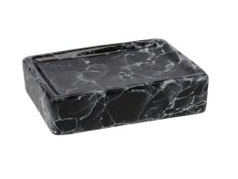 Κεραμική Σαπουνοθήκη σε Ορθογώνιο Σχήμα 11x8.5x3 cm, Soap Dish Μαύρο