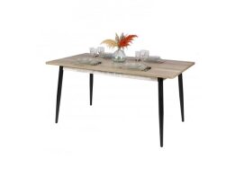 Τραπέζι Τραπεζαρίας με μεταλλικά πόδια και ξύλινη επιφάνεια, 160x90x76 cm