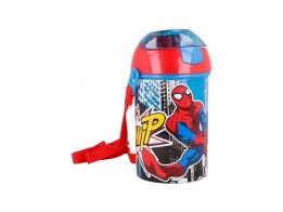 Marvel Παγούρι Spiderman 450ml, πλαστικό με καλαμάκι, πολύχρωμο, 8.15x8.15x15 cm
