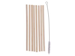 Σετ Επαναχρησιμοποιούμενα Καλαμάκια από Bamboo 8 τεμαχίων με Βουρτσάκι Καθαρισμού, Drinking straws