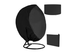 Προστατευτικό Διπλό Κάλυμμα Αδιάβροχο για Πολυθρόνα Κήπου σε Μαύρο χρώμα, 450x155 cm