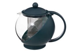 Γυάλινη Τσαγιέρα χωρητικότητας 1.25L με ενσωματωμένο φίλτρο σε 6 χρώματα, Tea pot Πετρόλ