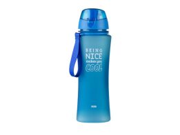 Μπουκάλι νερού, πλαστικό, χωρητικότητας 650ml με καπάκι, 7.5x7.5x24.5 cm Μπλε