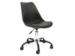 Περιστρεφόμενη Καρέκλα Γραφείου σε Μαύρο χρώμα με ροδάκια, 58.5x46.5x92 cm, Kiruna office chair