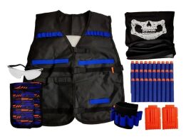 Σετ παιδικό Velcro τακτικό γιλέκο Commando Kit, με γυαλιά προστασίας, περιλαίμιο, One size