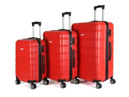 Royalty Line Σετ βαλίτσες ταξιδιού 3 τεμαχίων, σε κόκκινο χρώμα, 49x28x76 cm, RL-LTS-18706RED