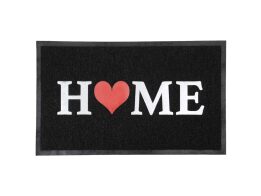 Πατάκι Χαλάκι εισόδου σε μαύρο χρώμα με σχέδιο Home, 45x75 cm, Doormat